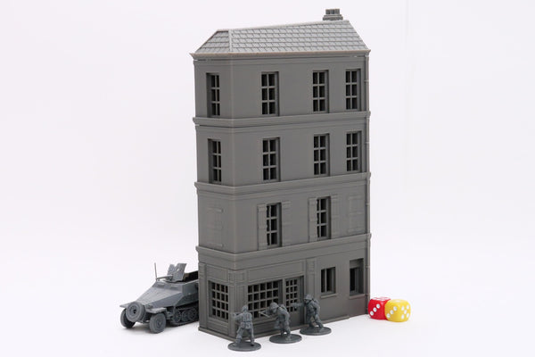 Caen Corner Building CCB04 - Normandy Urban Scenery - 3D Printed Miniature Wargaming Terrain 28mm / 20mm / 15mm Scale