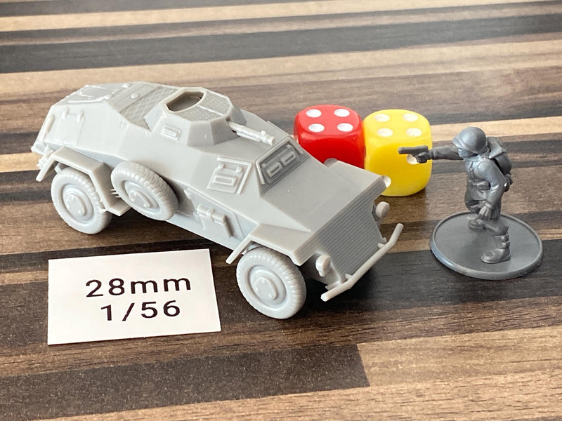 SD.KFZ 221 - WW2 German light reconnaissance vehicle - 3D Resin Printed 28mm / 20mm / 15mm Miniature Tabletop Wargaming Vehicle