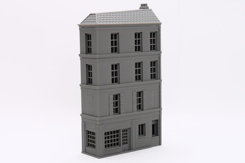 Caen Corner Buildings Set - WW2 Normandy Scenery - 3D Printed Miniature Wargaming Terrain 28mm / 20mm / 15mm Scale