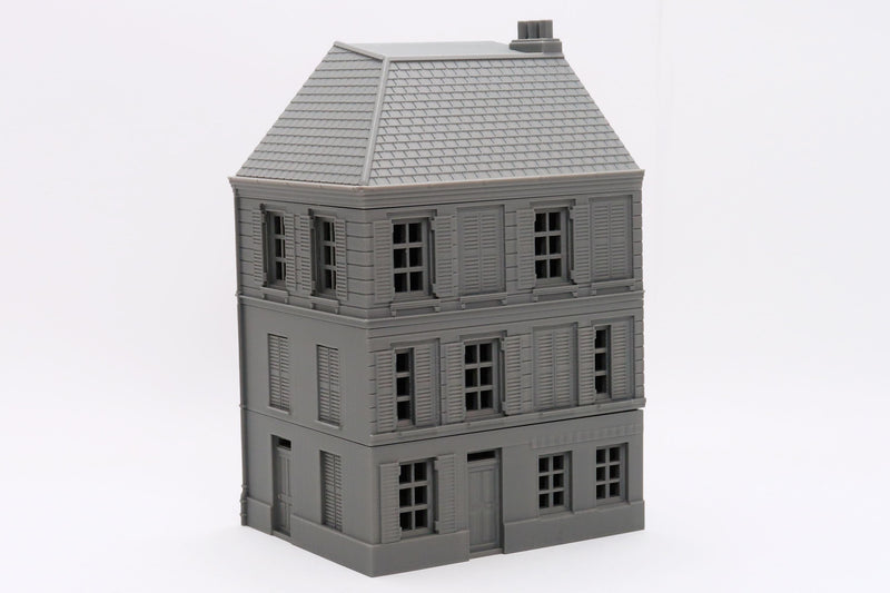 Caen Corner Building CCB03 - Normandy Urban Scenery - 3D Printed Miniature Wargaming Terrain 28mm / 20mm / 15mm Scale