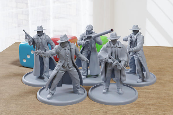 Old School Mafia - 3D Printed - 28mm Scale - Miniature Wargaming Minifigures - Tabletop Wargames