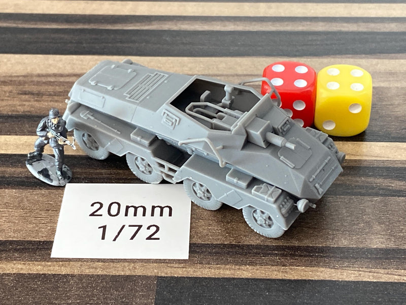 SD.KFZ 233 German WW2 heavy armoured reconnaissance vehicle - 3D Resin Printed 28mm / 20mm / 15mm Miniature Tabletop Wargaming Vehicle