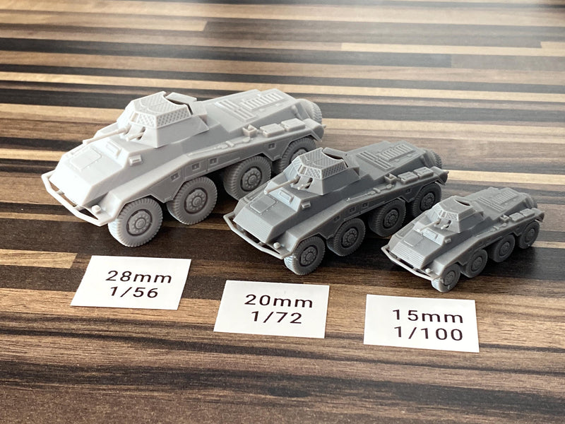 SD.KFZ 234/1 German WW2 Sonderkraftfahrzeug - 3D Resin Printed 28mm / 20mm / 15mm Miniature Tabletop Wargaming Vehicle