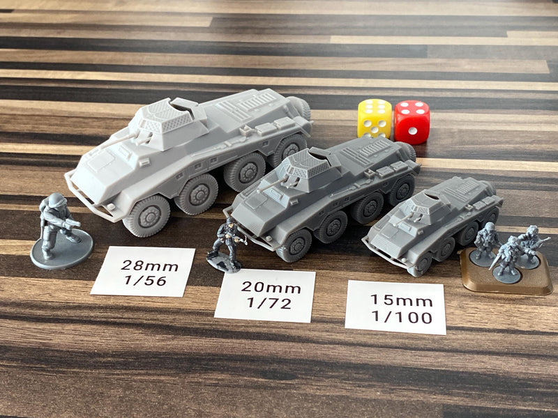 SD.KFZ 234/1 German WW2 Sonderkraftfahrzeug - 3D Resin Printed 28mm / 20mm / 15mm Miniature Tabletop Wargaming Vehicle