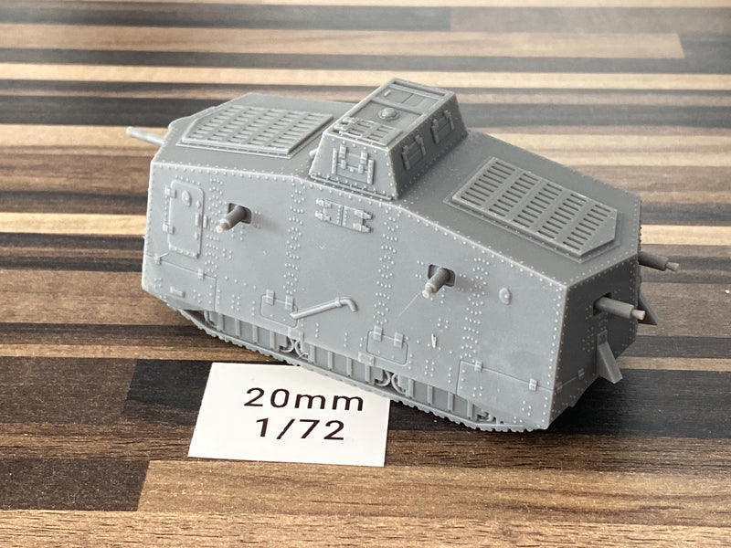 Sturmpanzerwagen A7V German WW1 Tank - 3D Resin Printed 28mm / 20mm / 15mm Miniature Tabletop Wargaming Vehicle