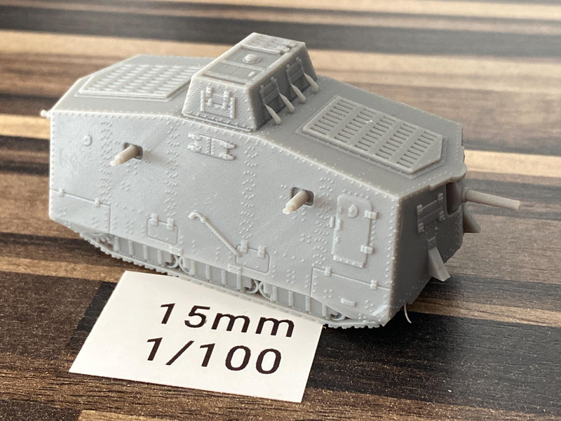 Sturmpanzerwagen A7V German WW1 Tank - 3D Resin Printed 28mm / 20mm / 15mm Miniature Tabletop Wargaming Vehicle