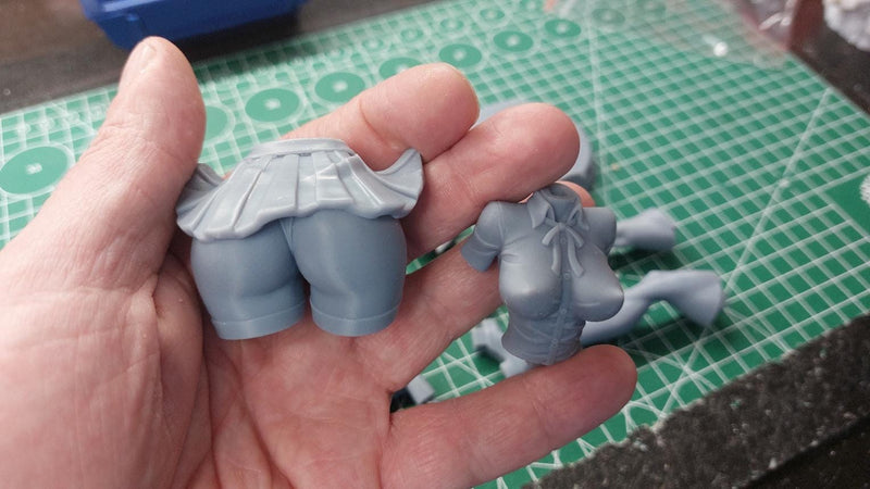 Student Elf - Sexy Pin-Up Fan Art - 3D Printed Miniature Figure - 32mm / 75mm / 170mm Scale - Garage Kit