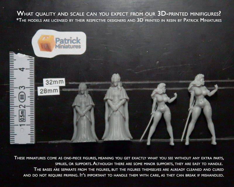 Flarya - Sexy Pin-Up Fan Art - 3D Printed Miniature Figure - 32mm / 75mm / 170mm Scale - Garage Kit