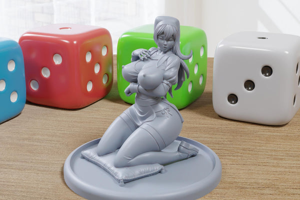 The Priestess - Sexy Pin-Up Fan Art - 3D Printed Miniature Figure - 32mm / 75mm / 170mm Scale - Garage Kit