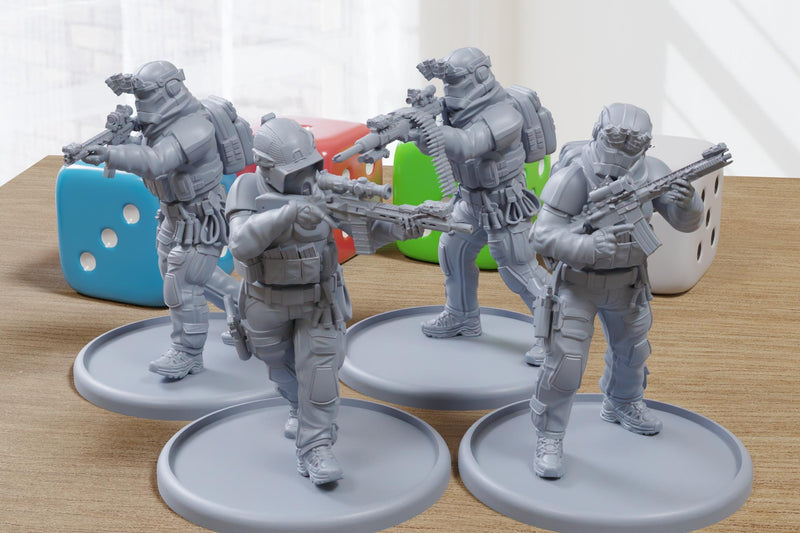 Tactical Troopers - 28mm/32mm Scale 3D Printed Miniatures for Miniature Wargaming & Tabletop RPGs