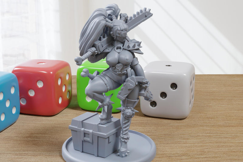 Mad Madge Sexy Pin-Up - 3D Printed Minifigure for Fantasy Miniature Tabletop Games DND, Frostgrave 28mm / 32mm / 75mm