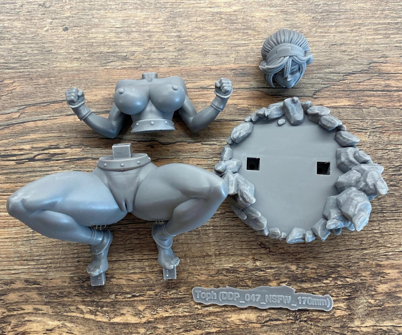 Toph - Sexy Pin-Up Fan Art - 3D Printed Miniature Figure - 32mm / 75mm / 170mm Scale - Garage Kit