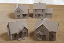 American Suburban House Set Volume 1 – Four Building Bundle - Miniature Wargaming Terrain