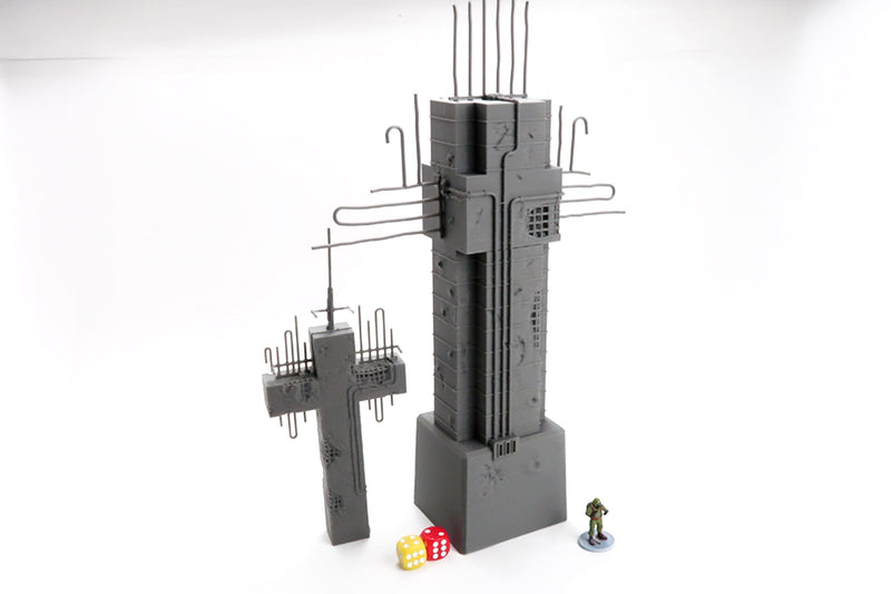 Concrete Megastructure Cross – Brutalist 3D Printed Wargaming Terrain 32mm / 28mm