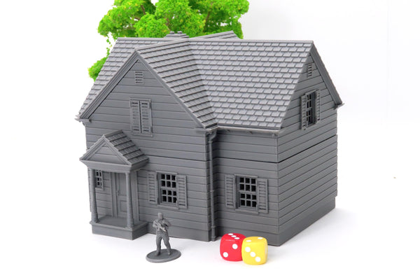 American Suburban House DS-01 - 3D Printed Miniature Wargaming Terrain