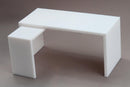 Modern Dollhouse Desk 1:12 Scale – 3D Printed Miniature Furniture, Reversible L-Shaped Design, Custom Colors Available