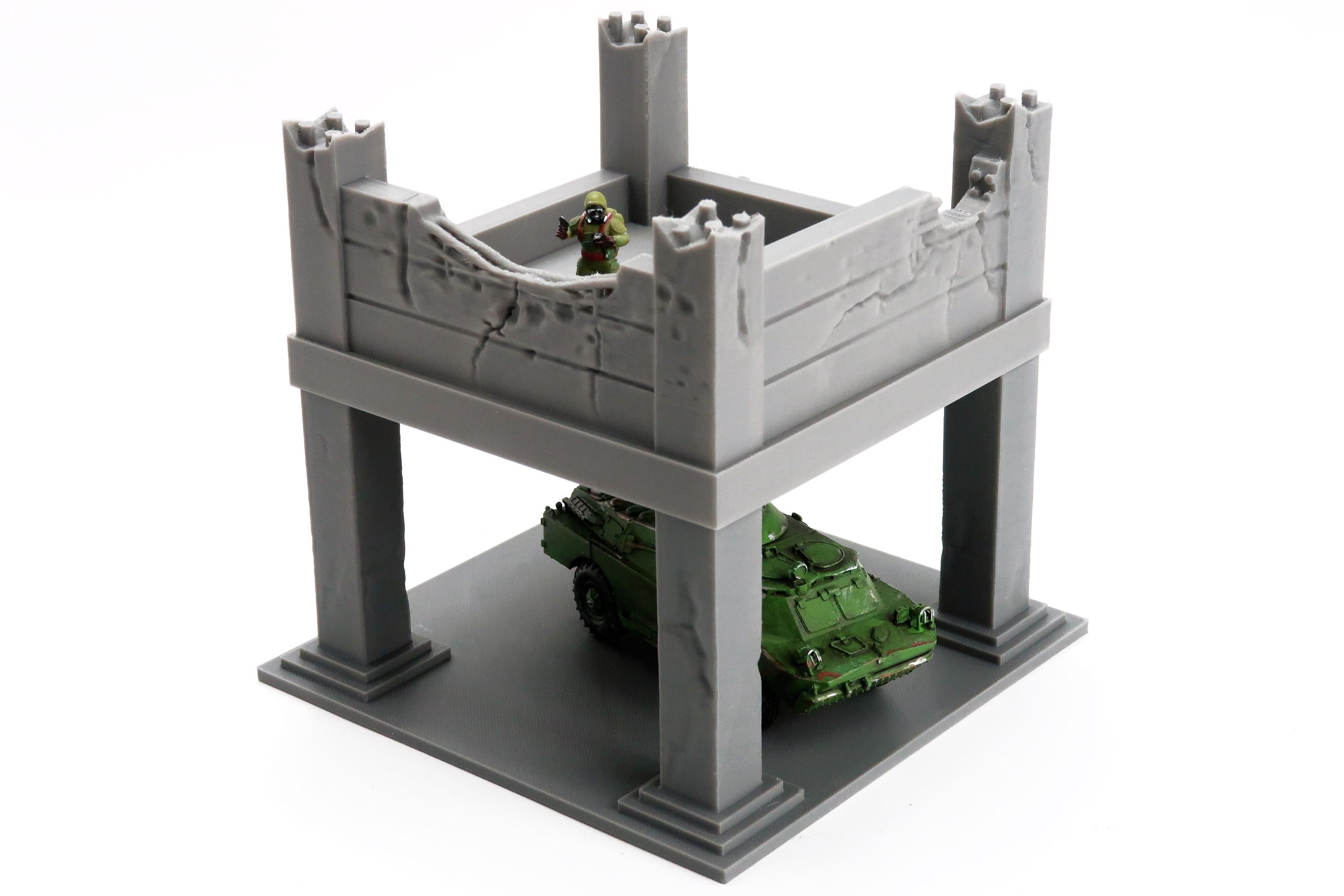 Soviet Abandoned Concrete Frame – 3D Printed Miniature Wargaming Terra