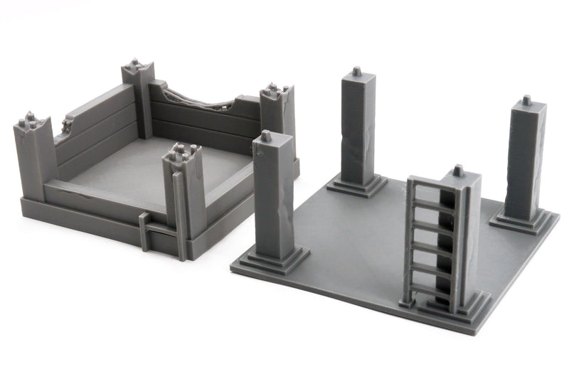 Soviet Abandoned Concrete Frame – 3D Printed Miniature Wargaming Terrain