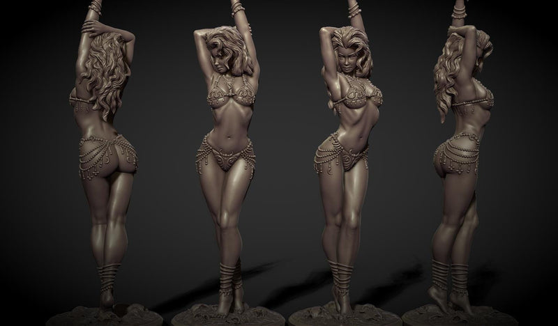Slave Girl - Sexy Pinup - 3D Printed Minifigures for Fantasy Miniature Tabletop Games DND, Frostgrave 28mm / 32mm / 75mm