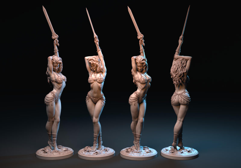 Slave Girl - Sexy Pinup - 3D Printed Minifigures for Fantasy Miniature Tabletop Games DND, Frostgrave 28mm / 32mm / 75mm
