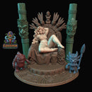 Queen Kaia of the Crimson Lagoon - Sexy Pinup 3D Printed Minifigures for Fantasy Miniature Tabletop Games DND, Frostgrave 28mm / 32mm / 75mm