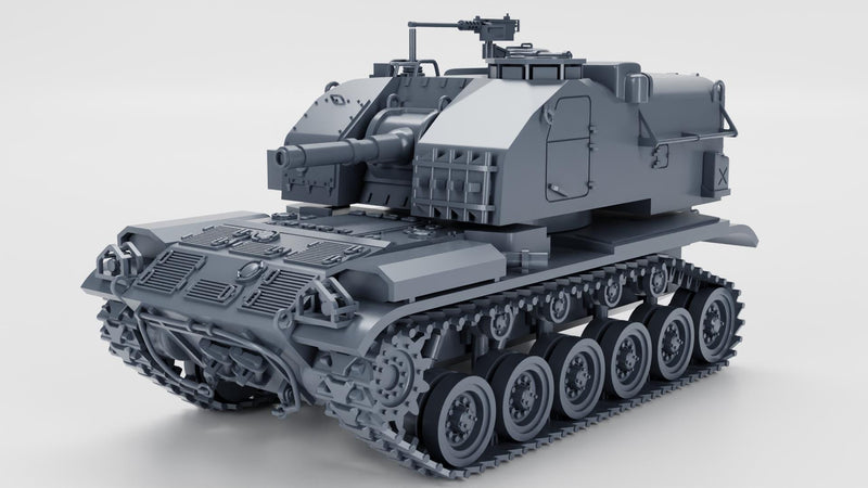 M52 105mm SPH - West German Cold War Era - 3D Printed Miniature Wargaming Combat Vehicle