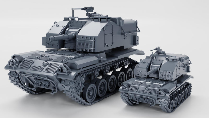 M52 105mm SPH - West German Cold War Era - 3D Printed Miniature Wargaming Combat Vehicle