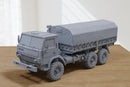 Kamaz 6x6 Cargo Truck CLOSED - 3D Printed Miniature Tabletop Wargaming Combat Vehicle 28mm / 15mm Scale