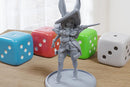 Aurelia Hare Mage Sexy Pin-Up - 3D Printed Minifigure for Fantasy Miniature Tabletop Games DND, Frostgrave 28mm / 32mm / 75mm