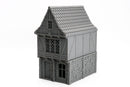 Medieval Fantasy House, 28mm RPG Terrain, Night District Tabletop Building, Unpainted Miniature Scenery