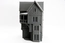 Medieval Balcony Tavern, 28mm Fantasy RPG Terrain, Night District Tabletop Building