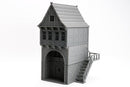 Medieval Night District Bundle, 28mm Fantasy RPG Terrain, 4 Tabletop Buildings