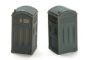 Portable Toilets Set | Modern Construction Site Terrain | 2x Porta Potty Scenery | Modern Wargaming Terrain