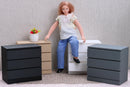 Modern 3-Drawer Dollhouse Dresser – 1/12 and 1/6 Scale Furniture