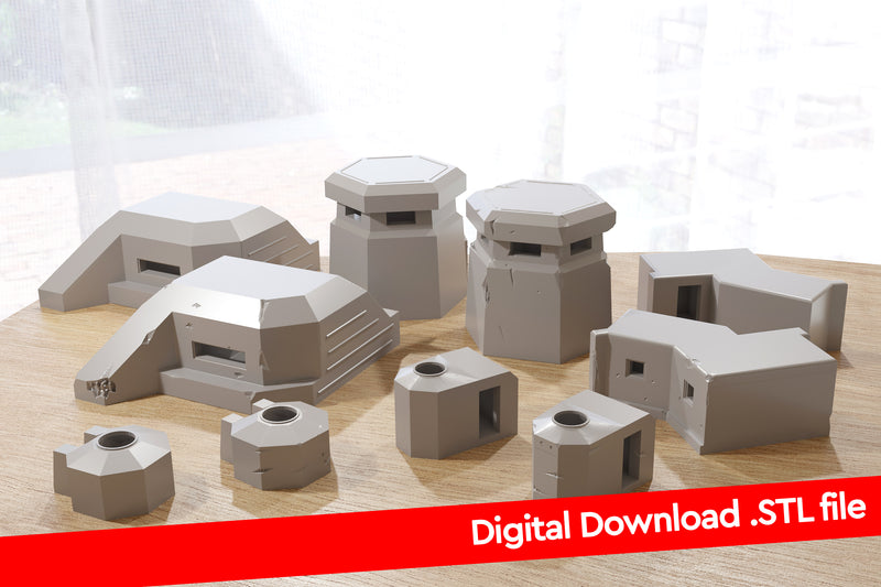 Deutsches Bunker-Set – Digitaler Download. STL-Dateien für den 3D-Druck