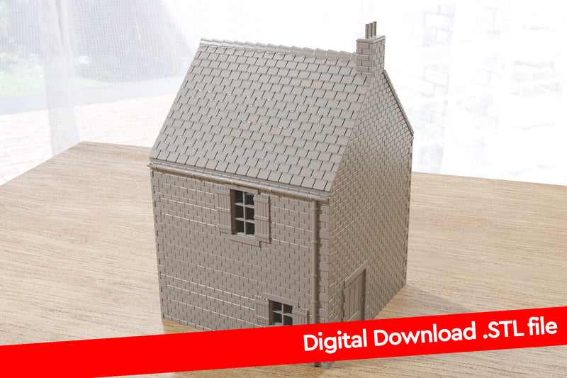 Normandy Village House Double Storey Type 2 - Digital Download .STL File for 3D Printing