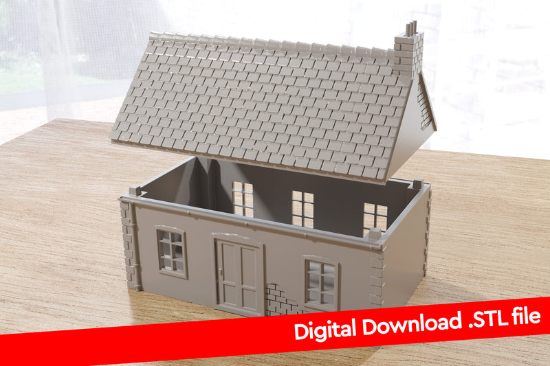 Normandie-Dorfhaus, einstöckig, Typ 1 – digitaler Download. STL-Datei für den 3D-Druck