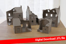 Normandy Village Volume 1 Destroyed Set - Digital Download .STL Files for 3D Printing