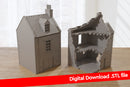 Normandy Cottage DS-T6 (French Village VOLUME 2) - Intact & Destroyed - Digital Download .STL Files for 3D Printing