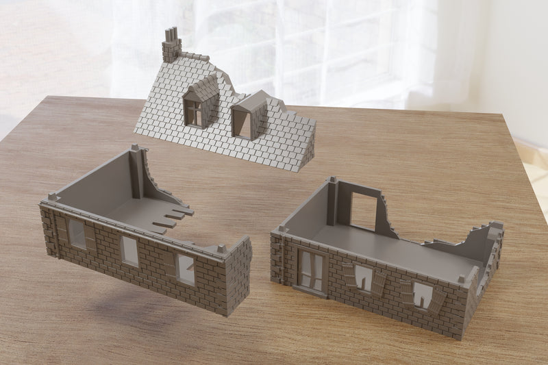 Normandy Village Volume 1 Destroyed Set - Digital Download .STL Files for 3D Printing