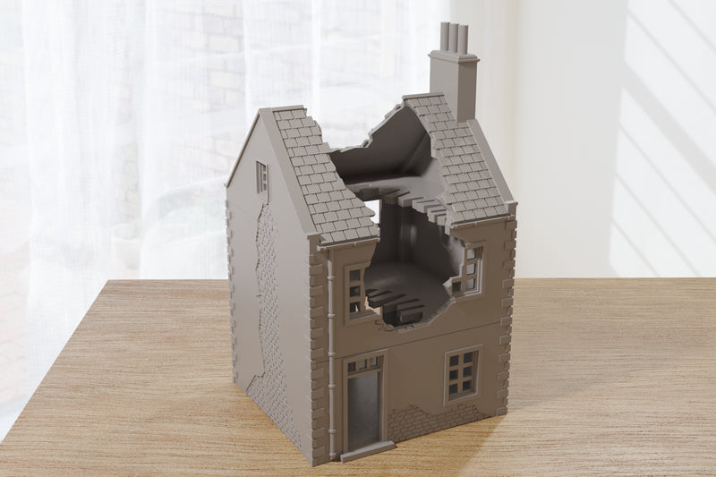 Normandy Cottage DS-T7 (French Village VOLUME 2) - Intact & Destroyed - Digital Download .STL Files for 3D Printing