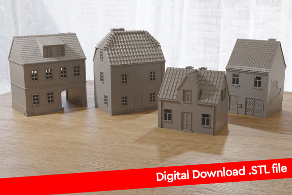 Deutsches Dorf - Digitaler Download .STL-Dateien für den 3D-Druck