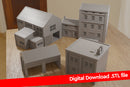 Industrial Buildings Set - Digital Download .STL Files for 3D Printing