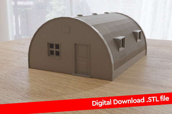 Quonset Hut Barrack – Militärischer Außenposten – Digitaler Download. STL-Dateien für den 3D-Druck