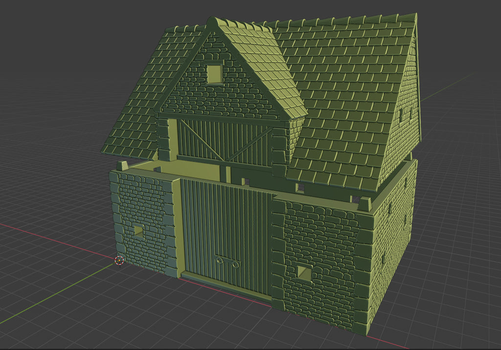 Barn Stl File French Farm Barn - Digital Download .STL Files for 3D Printing