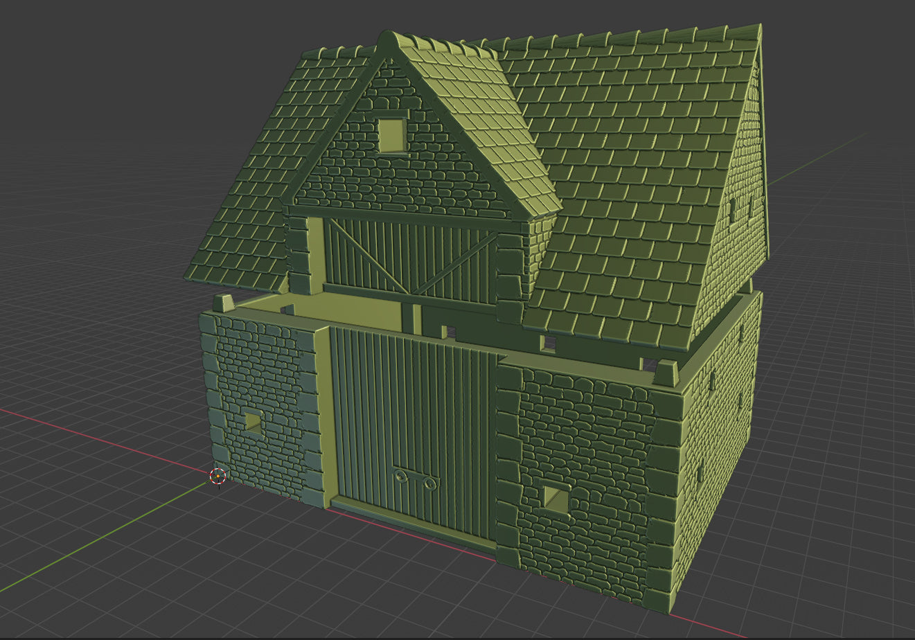 Barn Stl File French Farm Barn - Digital Download .STL Files for 3D Printing