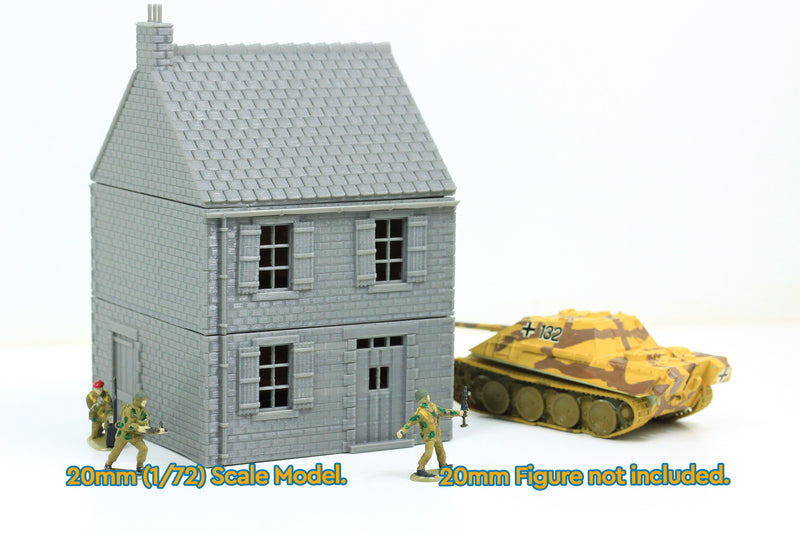 Normandy Village House Typ 2 – Tabletop Wargaming WW2 Terrain | 15 mm, 20 mm, 28 mm Miniatur-3D-gedrucktes Modell