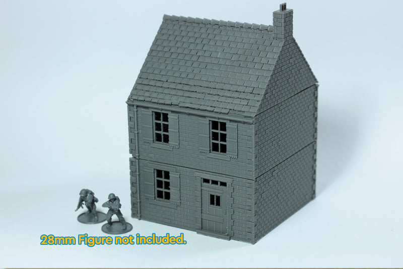 Normandy Village House Type 2 - Tabletop Wargaming WW2 Terrain | 15mm 20mm 28mm Miniature 3D Printed Model