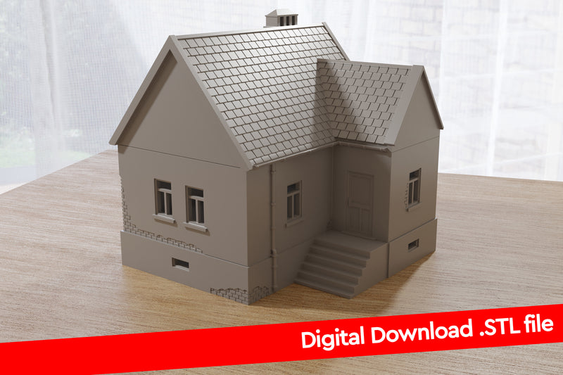 Polnisches Landhaus SS-T1 (Polnisches Dorf V1) – Digitaler Download. STL-Dateien für den 3D-Druck
