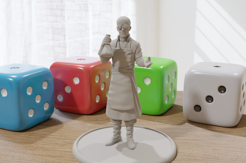 Wissenschaftler – 28 mm/32 mm – Post-apokalyptische Minifigur – ideale Stellvertreter-Miniatur für Zona Alfa – Fallout Wasteland – Tabletop-RPG-Spiele